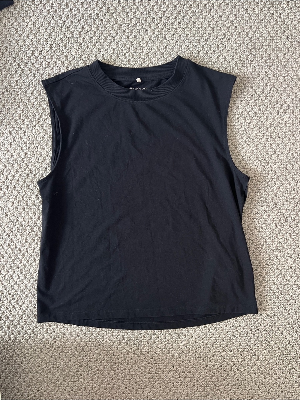 Black Sleeveless Crewneck Tank Top